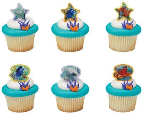 Finding Dory Cupcake Topper Rings - Set of 12