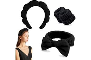 YUHENGCT Skincare Headband, Spa Headband and Wrist bands Set for Washing Face,Facial Mask,Makeup and Skin Care,Gifts for Wome
