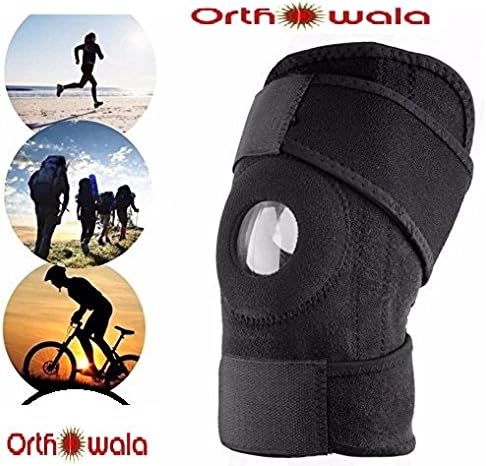 Orthowala Knee Support Brace with Open Patella Free Size for all, Compression Sleeve for Training, Arthritis, Strains, Knee Injuries …
