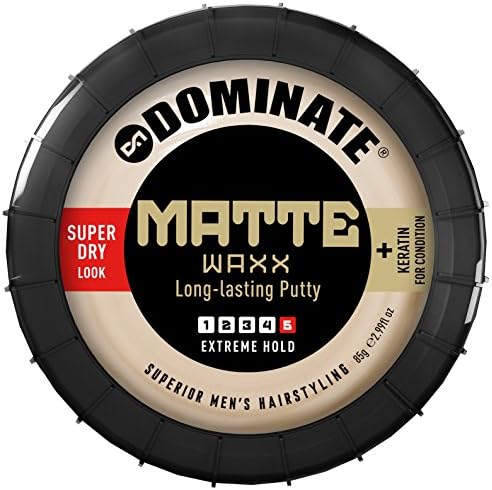 Dominate Salon Series Matte Waxx Hair Styling Wax With Keratin, Strong Hair Hold With A Super-Dry Natural Look, 85g (3 oz)