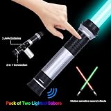 OSDUE Light Up Saber with Sound 2 Pack 7 Color LED Lightsaber Toy view 4