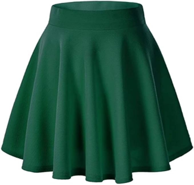 ZOYLINK Mini Skater Skirt Casual Stretchy Flared Skirt Pleated Skirt