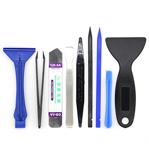 E.Durable Professional Safe Opening Pry Tool Repair Kit with Non-Abrasive Nylon Spudgers, Anti-Static Tweezers, Plastic Pry bar, Etc