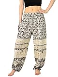 Orient Trail Women's Elephant Design Dance Yoga Harem Pants M/L Black