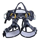 kissloves Full Body Safety Harness Outdoor Climbing Harness Half Body Harness Safe Seat Belt for Mountaineering Outward Band Expanding Training Rock Climbing Rappelling Equip (Half-Body Black)