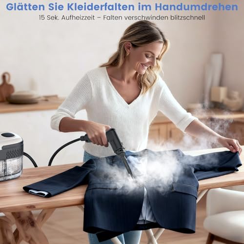 Granarbol 2500 W Professional High Pressure Steam Cleaner Handheld Device for Everything, 15 Second Heating 1.4 L Hand Steam Cleaner, with 18 Pieces Cleaning Set and Extension Rod, for Floor