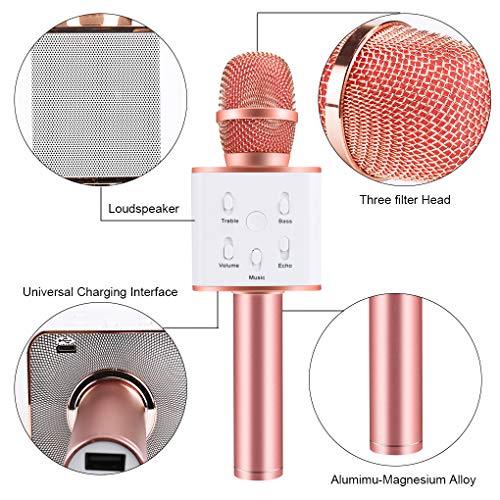 Tralntion Q7 Magic Karaoke Microphone Phone KTV Player Wireless Bluetooth MIC Speaker Record Music