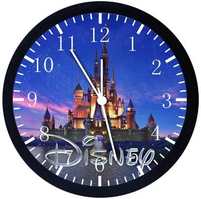 Disney Castle Black Frame Wall Clock E19 Nice For Gift or Office Home Wall Decor 10"