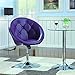Round Tufted Swivel Chair Purple and Chrome
