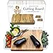 Chopping Board with Tray – White Pale Blue– Wood Cutting Boards for Kitchen - Organic Acacia Butcher Block