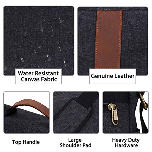 Mens Messenger Bag Canvas 15.6 Inch Laptop Shoulder Bag Water Resistant Briefcase Satchel Bag VONXURY