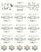 Bachelorettesy Wedding Temporary Tattoos 6 Sheets Bride Bachelorette Stickers 100+ Metallic Gold Tattoos for Bridal Party, Bachelorette Trip, Bridal Shower Party Decorations, Party Favors (Marina)