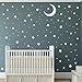 Easma Star Wall Decals (191stars+1moon+1heart) 3 Size White Stars and Moon Decals Removable Peel and Stick Stickers Fits Kids Room Decor