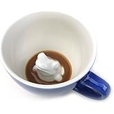 Creature Cups FROG Ceramic Cup (11 Ounce, Cobalt Blue) - Hidden 3D Animal Inside Mug Emerges As You Drink - Holiday, Birthday and Housewarming Drinkware Gift for Coffee & Tea Lovers