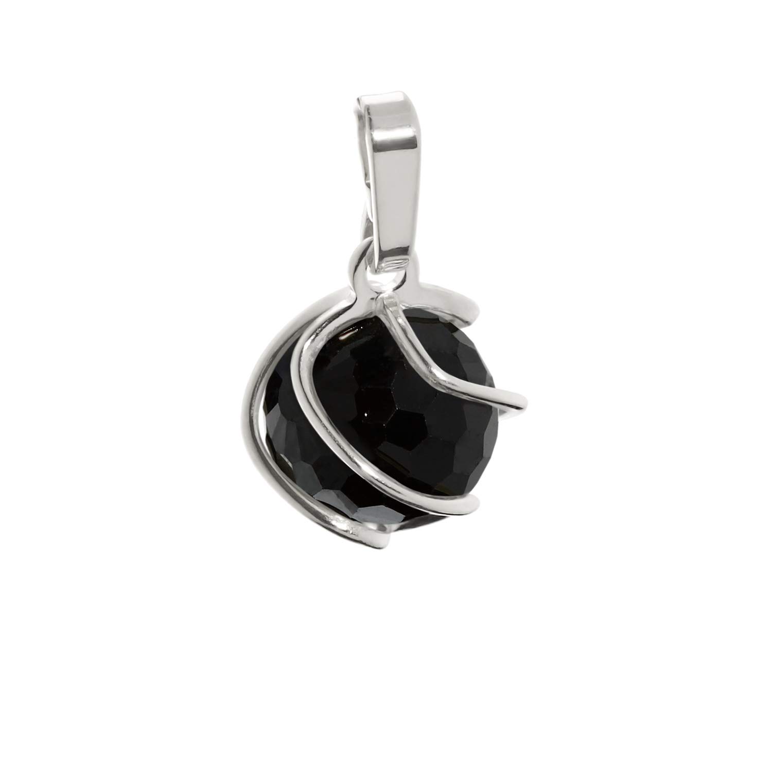 NKlaus sphere pendant 925 sterling silver zircon black 9mm ladies 7873
