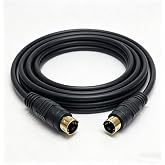 HTDYOO S Video Cable, S-Video Cable 4 pin Connector Male to Male Gold Plated Compatible with DVD Player, Home Theater, DSS receivers, VCRs, DVRs/PVRs (Black-6.56ft)