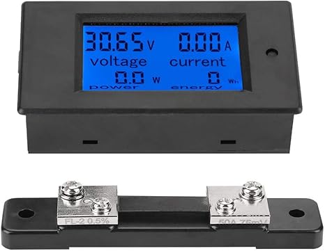 Amazon Co Jp パネル取付け型dcデジタル電圧計電流計 バッテリーチェッカー シェル付き 6 5 100v Dc 定格電力 100a w Pzem 051 50a電流シャント 車 バイク