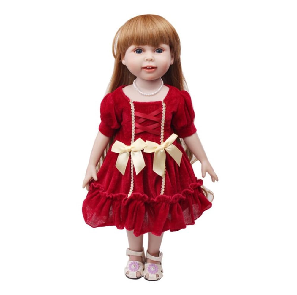 NIXNUT Doll Clothes Long Vintage Dress with Bow Princess Clothing for American Girl Doll 18-inch