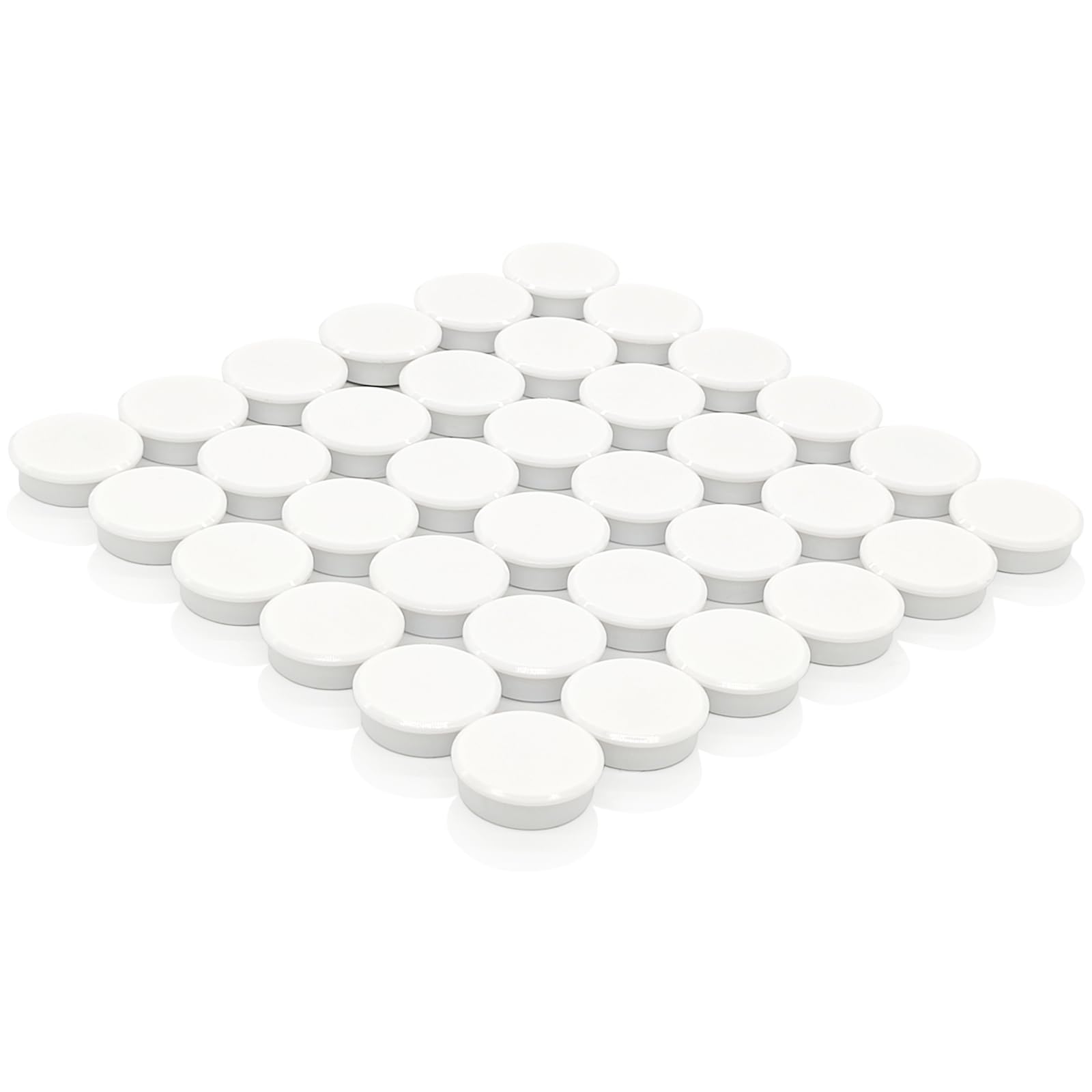 ZDZBLX Fridge Magnets, 40Pcs Small Round Strong Magnet, Heavy Duty Mini Whiteboard Magnets, Cute Magnetic Dots for Fridge, Notice Board, School, Office & Kitchen, White Refrigerator Magnets for Adults