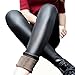 Weigou Women Leggings Winter Warm Leggings Pants Thick Velvet Faux Leather Leggings Fleece Lined Leggings for Women