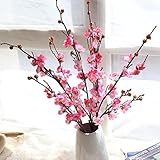 Artificial Fake Flowers Cherry Blossom Plum Floral Wedding Bouquet Home Decor (Pink)