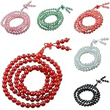 SUNYIK 108 Gemstone Tibetan Buddhist Mala Bracelet Prayer Bead 6mm