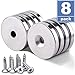 Grtard 8 Pack 1.26”D x 0.2”H Neodymium Disc Countersunk Hole Magnets. Strong, Permanent, Rare Earth Magnets, with 8 Screws