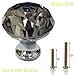Etubby Crystal Knobs - 8Pcs 30mm Luxury Diamond Shaped Glass Knobs with Screws for Drawer Cupboard & Wardrobe Doors - Gray