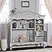 Evolur Aurora Bookcase in Akoya Grey Pearl/Silver Mist