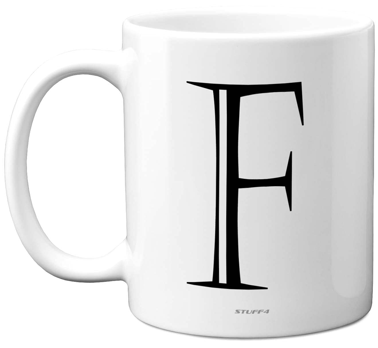 Stuff4 Personalised Alphabet Initial Mug - Letter F Mug, Gifts for Him Her, Fathers Day, Mothers Day, Birthday Gift, 11oz Ceramic Dishwasher Safe Anniversary, Valentines, Christmas, Retirement