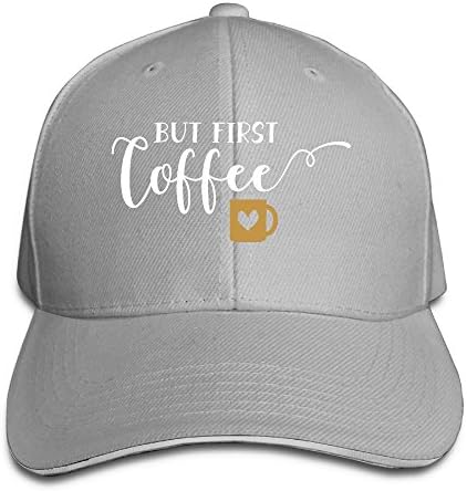 Ioekal But First Coffee Mug Baseball Hat Unisex Adjustable Washed Stretch Sandwich Caps