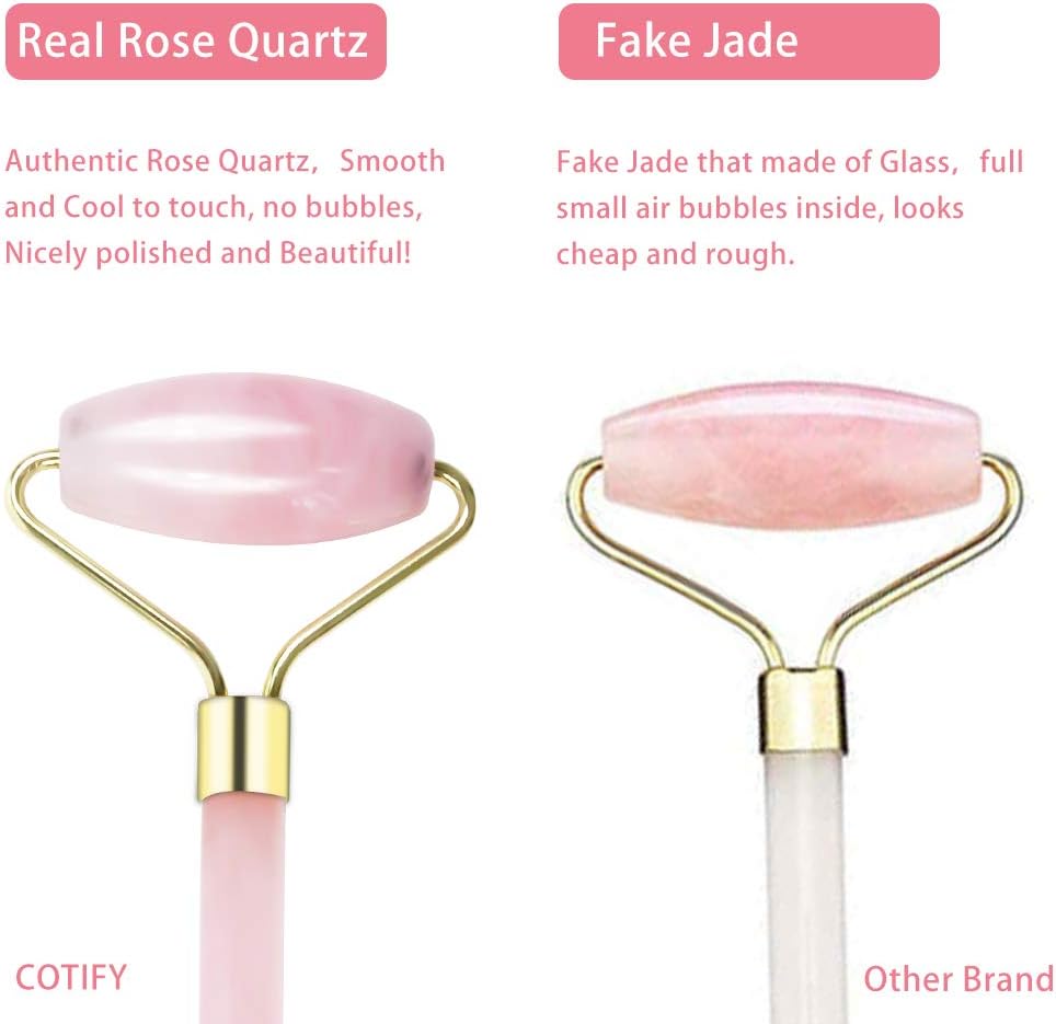Jade Roller For Face And Gua Sha Scraping Massager Set 100 Natural Rose Quartz Facial Roller For Eye Neck Skin Anti Aging Healing Slimming Tool By Cotify Amazon Ca Beauty