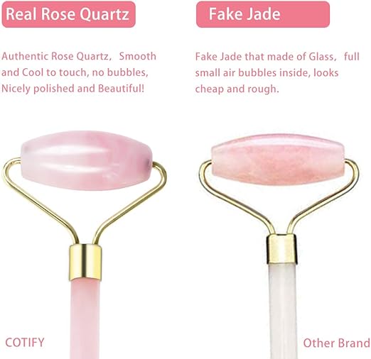 Jade Roller For Face And Gua Sha Scraping Massager Set 100 Natural Rose Quartz Facial Roller For Eye Neck Skin Anti Aging Healing Slimming Tool By Cotify Amazon Ca Beauty