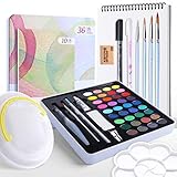 Marie's 36 Watercolor Paint Set with 6 Brushes 10