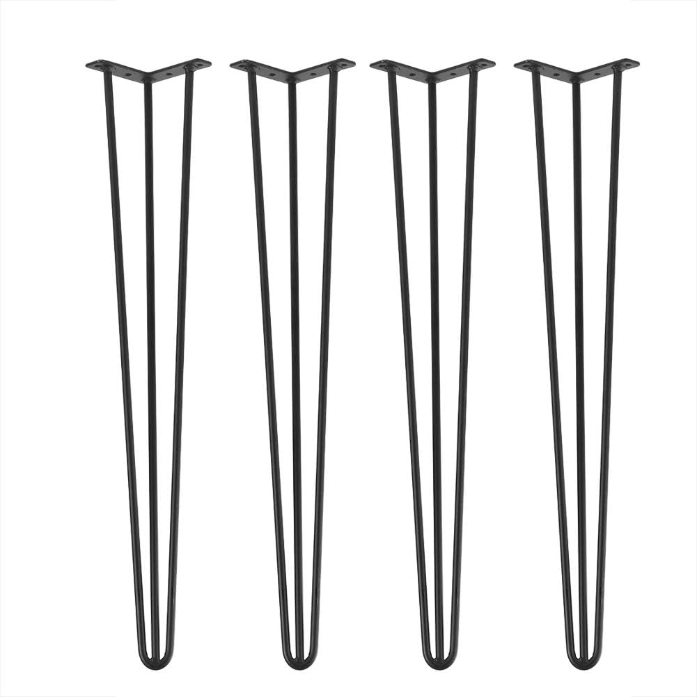 Table Legs,4Pcs Metal Hairpin Table Legs DIY Metal Furniture Legs Solid Iron Laptop Desk Table Legs with Pre-drilled Holes for Coffee Dining Table Nightstand Stool Cabinet Designer Desk(30inch)