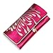 Red Blossom Jewelry Roll Clutch - Embroidered Chrysanthemum (Fuchsia)