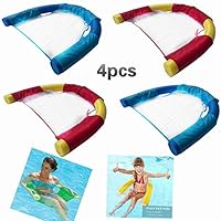 Kihamp Sling Mesh Chair For Pool Noodles - 4 Pack- Mix Colors，Pool Noodle Chair For kids And Adult，Floating Pool Noodle，Kids Awesome Noodle Pool Toy，Noodle Pool，Swimming Pool Noodle Floats For Water R