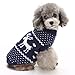 Small Dog Puppy Sweaters Cute Reindeer Clothes Navy Blue
