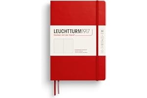 LEUCHTTURM1917 - Notebook Hardcover Medium A5-251 Numbered Pages for Writing and Journaling (Dotted Paper, Cherry)