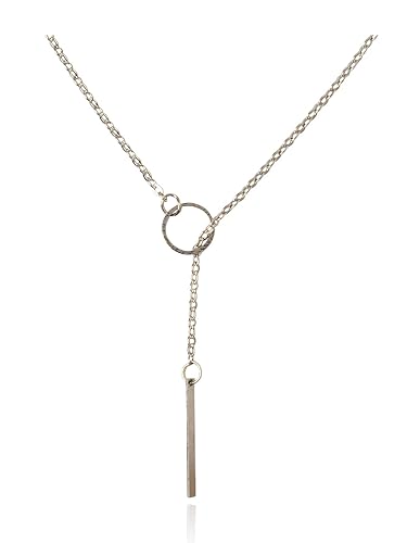 Jane Stone Y-Colgantes Collares Mujer Estilo Minimalista Moda Ajustable Blanco