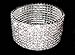 Janefashions Vegas Clear White Austrian Rhinestone Crystal Tennis Stretch Bangle Bracelet Cuff Party Bridal Evening Wear 15 Row 10 Row 5 Row 3 Row Silver Gold B820 (10-Row Silver)
