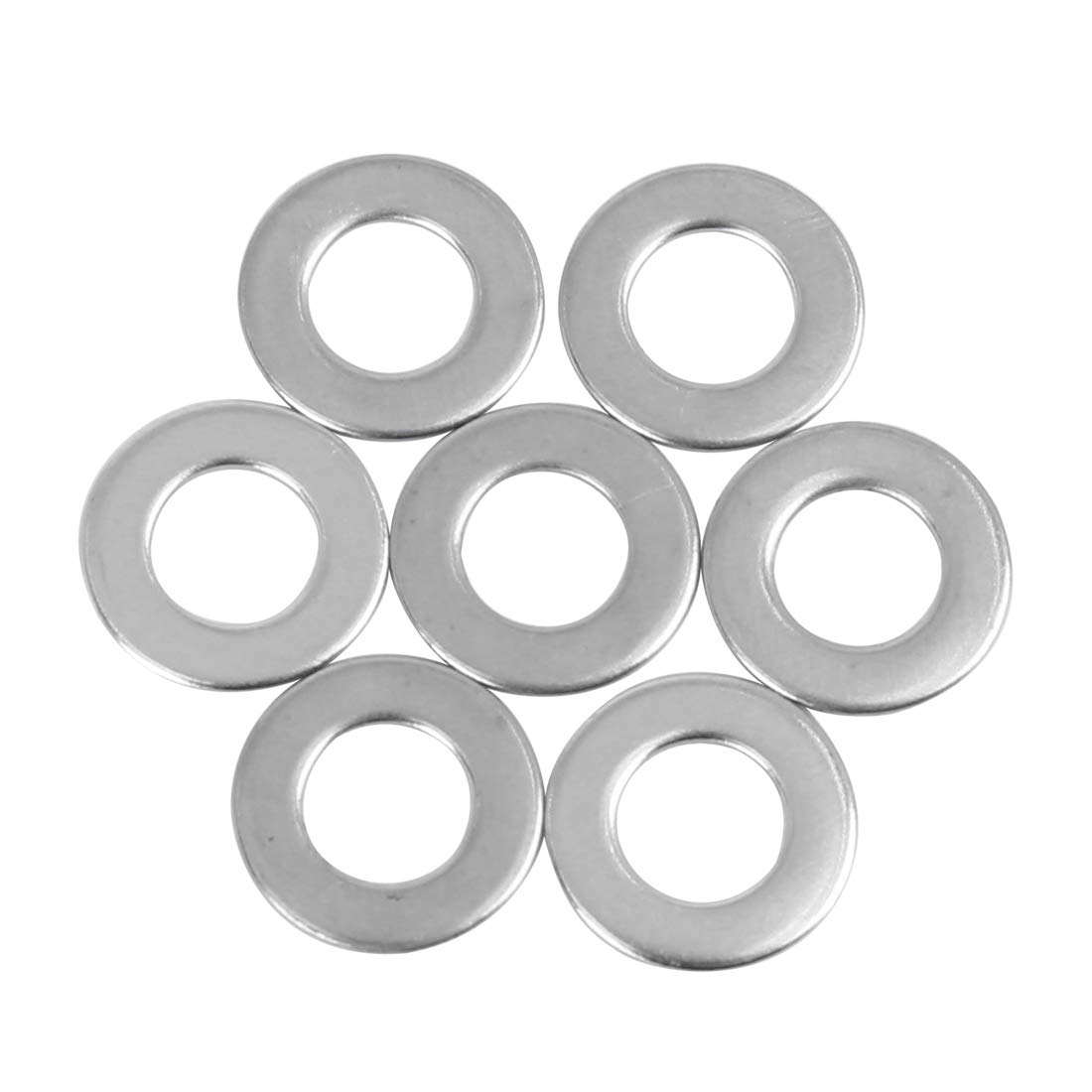 X AUTOHAUX 220pcs M8 x 16x1mm Flat Washer Stainless Steel Car Fastener Gaskets