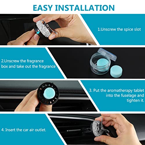 EING Car Air Freshener,Turbo Spinning Car Vent Clip Fragrance Diffuser