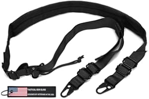 WarBull 2 Point Rifle Sling, Quick Adjust Gun Sling with HK Hook, Soft Shoulder Pad Traditional Sling for Rifle Shotgun Camera Crossbow Hunting Shooting and Outdoor Sports with Keychain Gift