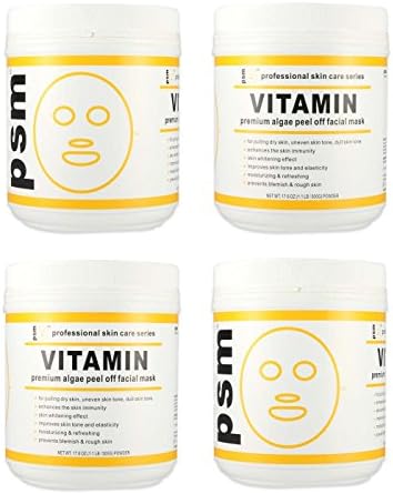 (Set of 4) psm VITAMIN Premium Algae Peel Off Facial Mask Powder for Professional Skin Care 17.6 OZ (1.1LB / 500g)