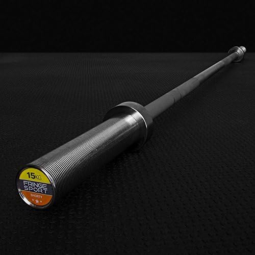 Fringe Sport 15kg Shorty Olympic Barbell, 6' Barbell Made to 20kg Olympic Barbell Standards, Perfect for Tight Spaces When Training, Competing, or Traveling