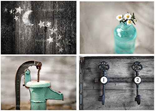 Rustic Bath 4 Print Set - 8"x10", Country Decor, Primative, Rustic Bath, Farmhouse, Teal, Aqua