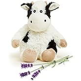 warmies Junior Microwavable &amp; Weighted Stuffed Animals, Black and White Cow - Heated Stuffed Animal Plushie for Warmth &amp; Comfort - Cute Soft Plush Toys for Adults &amp; Children
