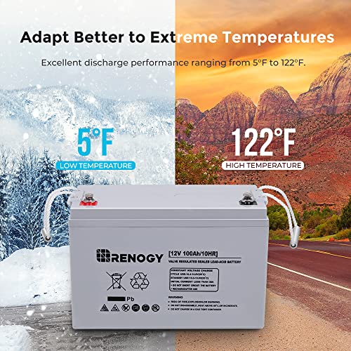 Renogy Deep Cycle AGM Battery 12 Volt 100Ah, 3 SelfDischarge Rate