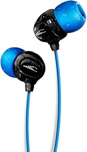 H2O Audio 100% Waterproof Headphones. Noise Canceling, Sweat Proof Surge+ Swim Headphones Perfect for Swimming & All Watersports, 'Black/Blue'